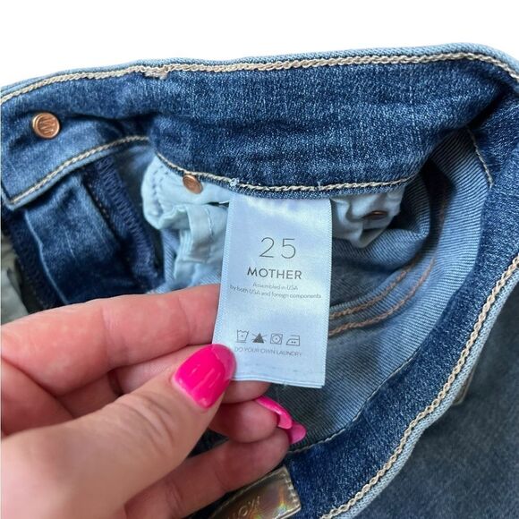 Mother "The Stunner" Two Step Fray High Rise Wash Girl Crush Size 25 - Picture 10 of 12